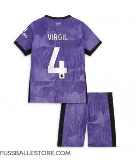 Günstige Liverpool Virgil van Dijk #4 3rd trikot Kinder 2023-24 Kurzarm (+ Kurze Hosen)